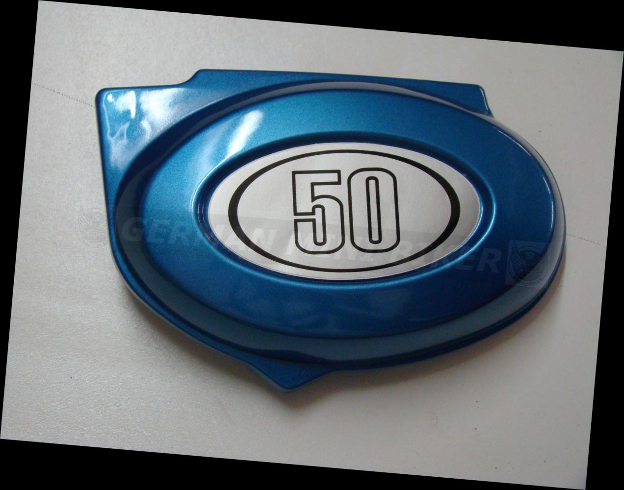 Seitendeckel Batterie 50cc Links Metallic-BLAU 