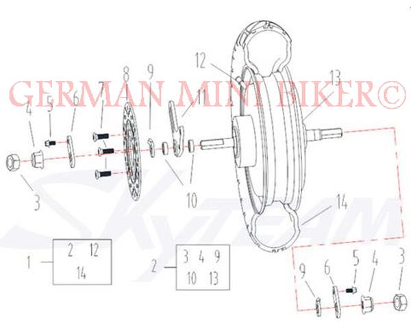 -2 Radnaben-Motor 1200 Watt e-Max Abb. 2 1 Stück 