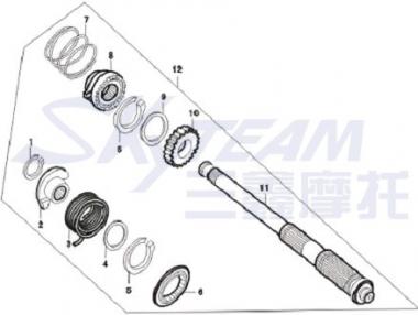 RÜCKHOHLER KICKSTARTERWELLE 125CC ABB. 12.8 